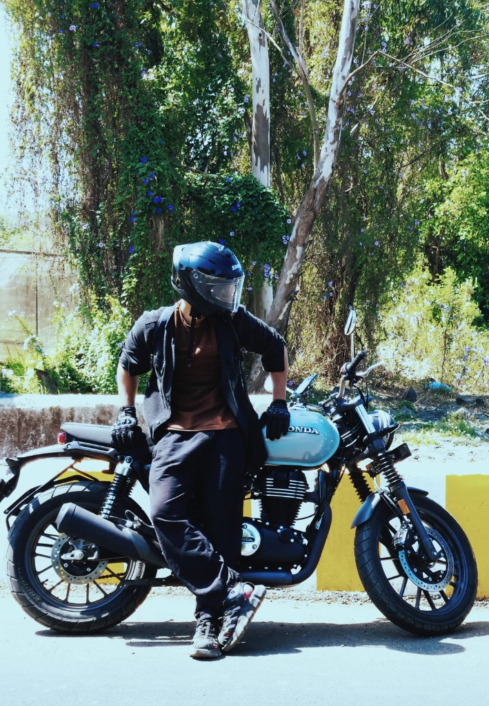 Aarav on motorcycle